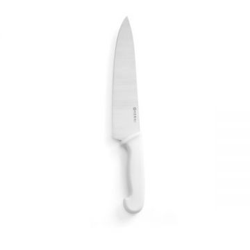 Cutitul bucatarului, lama inox solid 24 cm, lungime totala cutit 38.5 cm, maner alb, Profi Line, respecta normele de igiena HACCP