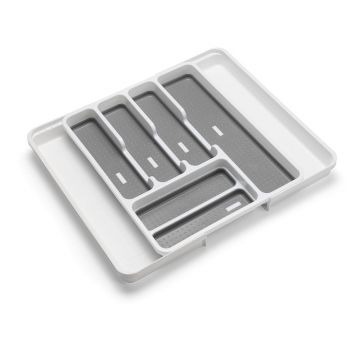 Organizator de tacâmuri alb/gri din plastic 58,5 x 41,5 cm – Addis