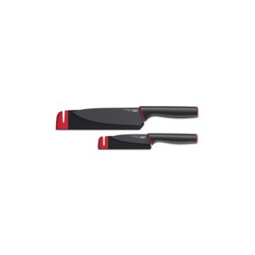 Set 2 cuțite cu teacă și piatră de ascuțit Joseph Joseph Slice&Sharpen