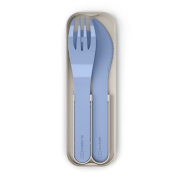 Set 3 tacâmuri pentru călătorie Monbento Pocket, albastru