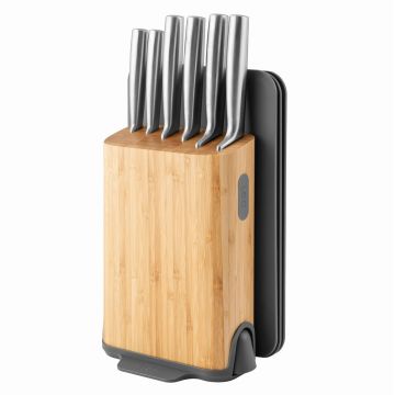 Set cutite cu suport 11 piese BergHOFF, Leo Line Legacy, inox, gri