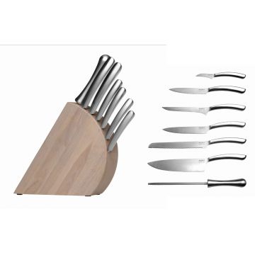 Set cutite cu suport 8 piese BergHOFF, Essentials Arch, inox/lemn