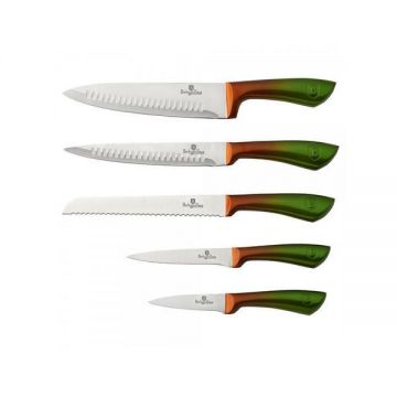 Set de Cutite 6 piese, Kikoza Collection, Berlinger Haus, BH 2175, oranj-verde
