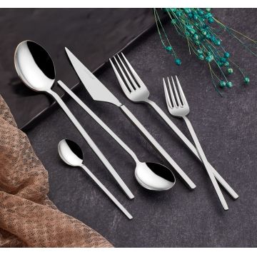Set tacamuri Boss - Çatal Kaşık Bıçak Takımı, Noble Life, 84 piese, inox, argintiu