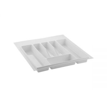 Suport organizare tacamuri, alb, pentru latime exterioara corp 500 mm, montabil in sertar de bucatarie