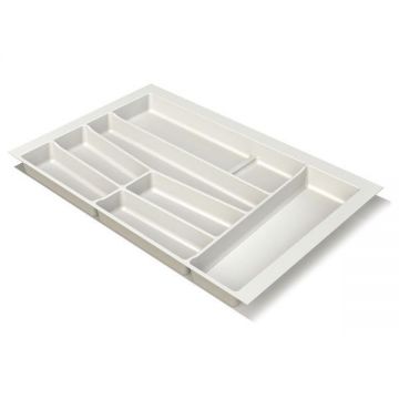 Suport organizare tacamuri, alb, pentru latime exterioara corp 800 mm, montabil in sertar de bucatarie