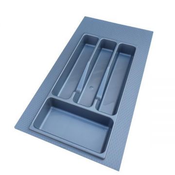 Suport organizare tacamuri, gri metalizat, pentru latime exterioara corp 350 mm, montabil in sertar de bucatarie - Maxdeco