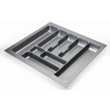 Suport organizare tacamuri, gri, pentru latime exterioara corp 700 mm, montabil in sertar de bucatarie