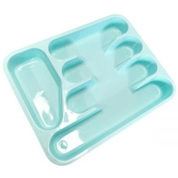 Suport tacamuri din plastic cu 5 compartimente, vernil, 32.5 x 25.5 x 4 cm