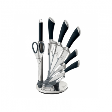 Set 6 cutite inox Infinity Line si accesorii Berlinger Haus BH 2042, Negru