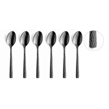 Set 6 lingurite pentru cafea, Amefa, Felicity Mocca, inox, negru