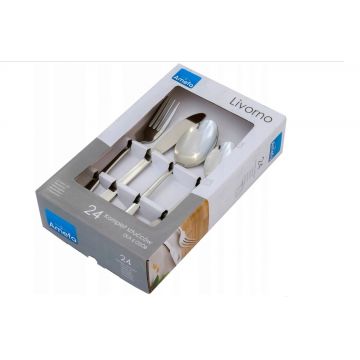 Set tacamuri pentru 6 persoane, 24 piese, Amefa, Livorno, inox