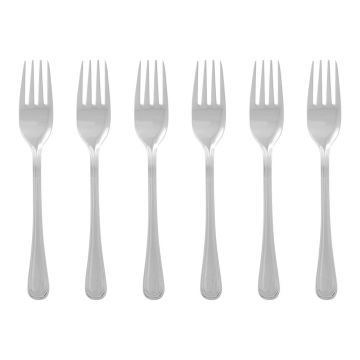 Furculițe pentru desert argintii din oțel inoxidabil 6 buc. Classic – Premier Housewares