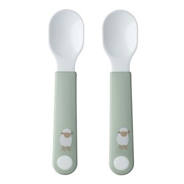 Linguri pentru copii albe/verde-deschis din plastic 2 buc. Little Farm by Little Dutch – Mepal