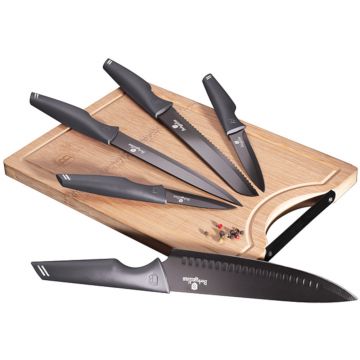 Set cutite 6 piese cu tocator Carbon Pro Berlinger Haus BH 2831