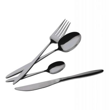 Set tacamuri 24 piese, 6 persoane, negru oglinda Berlinger Haus BH 3063