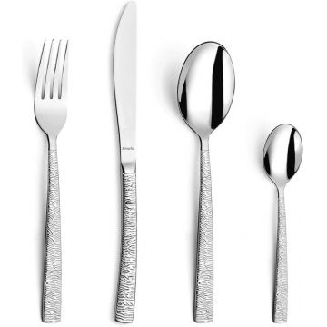 Set tacamuri 24 piese Amefa, Havane Jungle, inox 18/0, argintiu