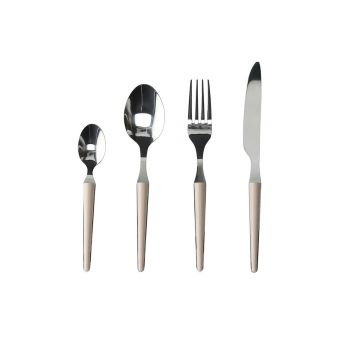 Set tacamuri 24 piese Antony Zen, Tognana Porcellane, otel, crem