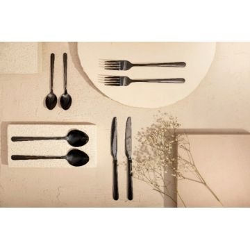 Set tacamuri 24 piese Lugano, Homla, inox 18/0, negru