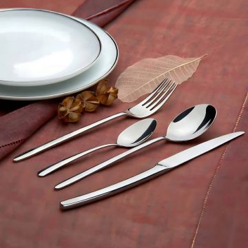 Set tacamuri 24 piese Sevilla, Ambition, 6 persoane, otel, argintiu