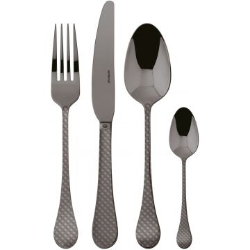 Set tacamuri Sambonet Taormina Solid Handle  24 piese  negru