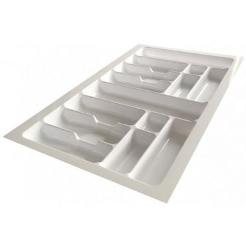 Suport organizare tacamuri, alb, pentru latime exterioara corp 800 mm, montabil in sertar de bucatarie