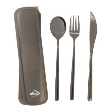 Tacâmuri negru din oțel inoxidabil 3 buc. Mimo – Premier Housewares