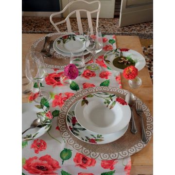 Serviciu de masa 12 piese,  Tognana, Olimpia Daphne, portelan, multicolor