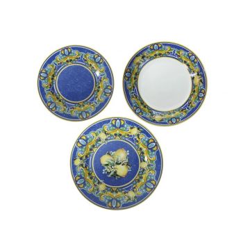 Serviciu de masa 18 piese, Brandani, Citrus Blue, portelan