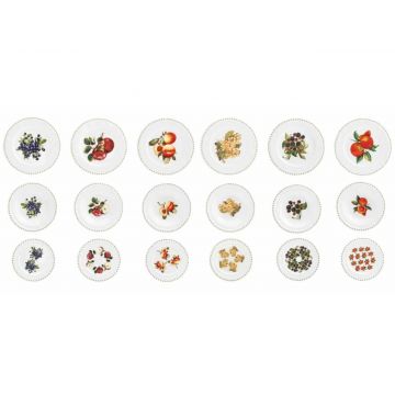 Serviciu de masa 18 piese, Brandani, Le Primizie Fresh Fruit, portelan New Bone China