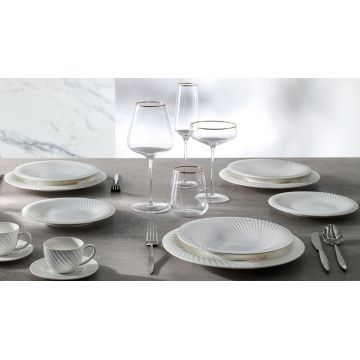 Serviciu de masa 18 piese, Brandani, Optical, portelan New Bone China