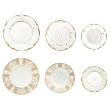 Serviciu de masa 18 piese, Golden Eye, Brandani, portelan