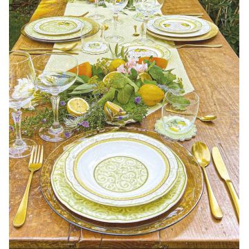 Serviciu de masa 18 piese Limoni, Brandani, portelan New Bone China