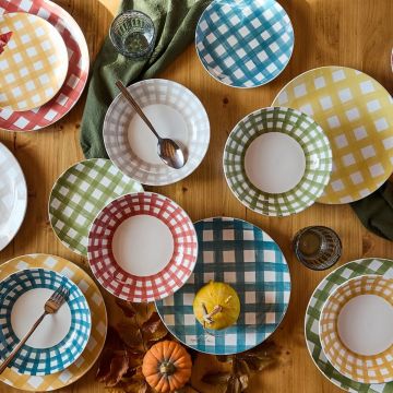 Serviciu de masa 18 piese Madison Caledonia, Tognana, portelan, multicolor