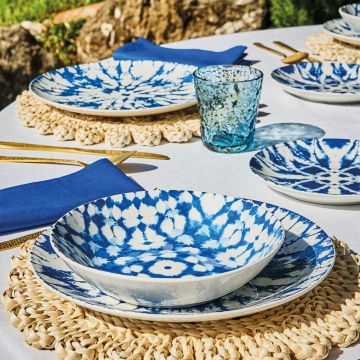 Serviciu de masa 18 piese Madison Mirage, Tognana, portelan, alb/albastru