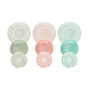 Serviciu de masa 18 piese Metropolis Gipsy Soft, Tognana, portelan, multicolor