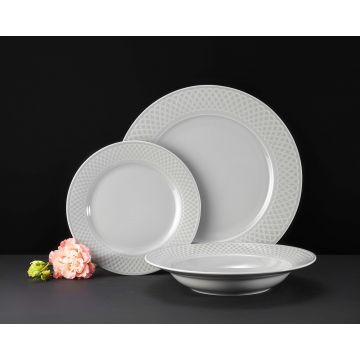 Serviciu de masa 18 piese Sonia, Ambition, 6 persoane, portelan, gri