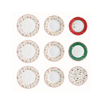 Serviciu de masa 18 piese, Tempo Di Festa, Brandani, portelan