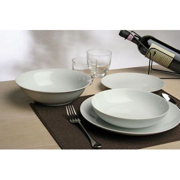 Serviciu de masa, 18 piese, Tognana, Metropolis Bianco, portelan, alb