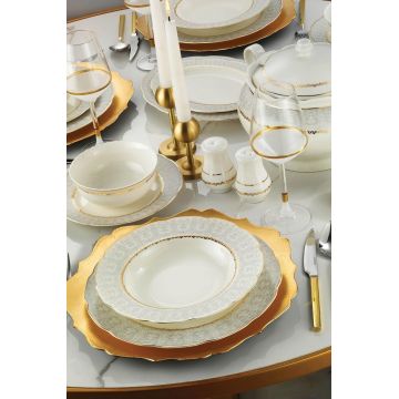 Serviciu de masa 62 piese BNOLY62YT43011381, Kutahya Porselen, ceramica, multicolor