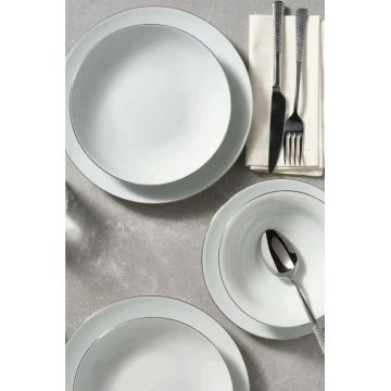 Serviciu de masa, Hermia, 973BRS3152, Farfurie desert: 20 cm (2 bucăți), Alb