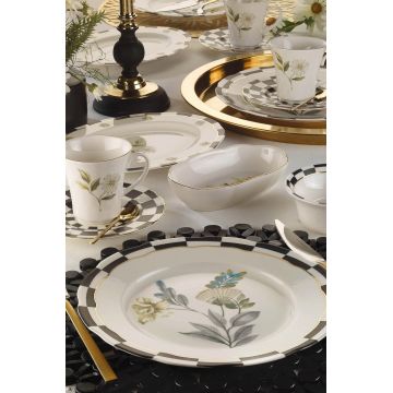 Serviciu de masa breakfast 28 piese BNOLY28KH43012055, Kutahya Porselen, ceramica, multicolor