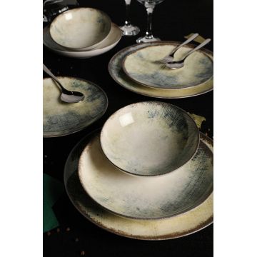 Serviciu de masa, Hermia, 387GRP1108, Farfurie: 20 × 20 × 4 cm (6 bucăți), Multicolor