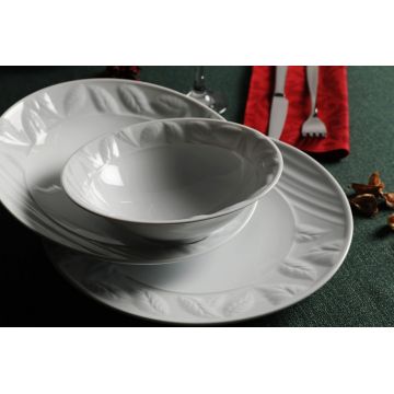 Serviciu de masa, Hermia, 387GRP1242, Farfurie: 25 cm (6 bucăți), Alb