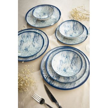 Serviciu de masa, Hermia, 387GRP1358, Farfurie: 20 × 20 × 3,5 cm (6 bucăți), Multicolor