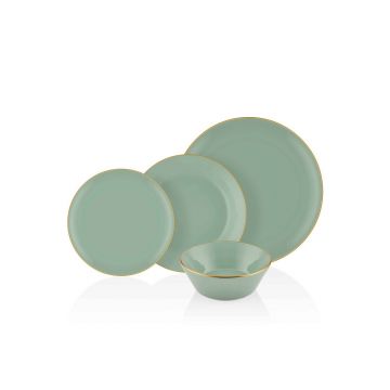 Serviciu de masa, Hermia, 742TMA3315, Farfurie: 20 cm (6 bucăți), Verde