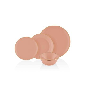 Serviciu de masa, Mia, 742TMA3322, Ceramica, Roz somon