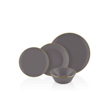 Serviciu de masa, Hermia, 742TMA3329, Farfurie: 20 cm (6 bucăți), Gri