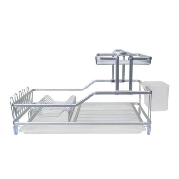 Set 2 x Suport Vase, Cromat, cu Tava din Plastic si Suport Tacamuri, 55 x 35 x 28 cm