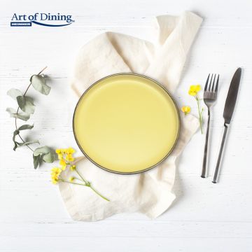 Set 6 farfurii desert Medeea, Art of Dining by Heinner, 20 cm, ceramica, galben/negru